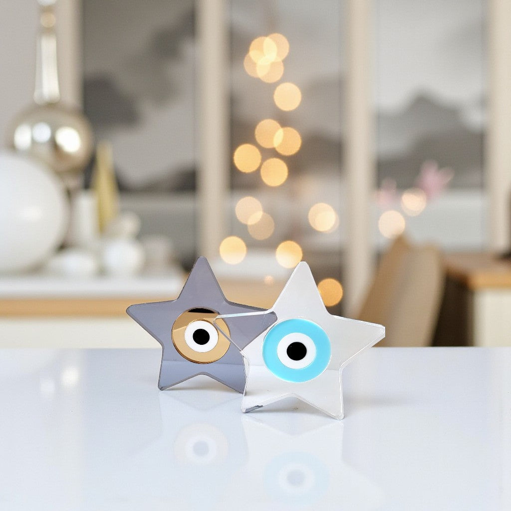 Γούρι Plexiglass Αστέρι με Μάτι | Επιτραπέζιο Διακοσμητικό - So Cute by Dimi