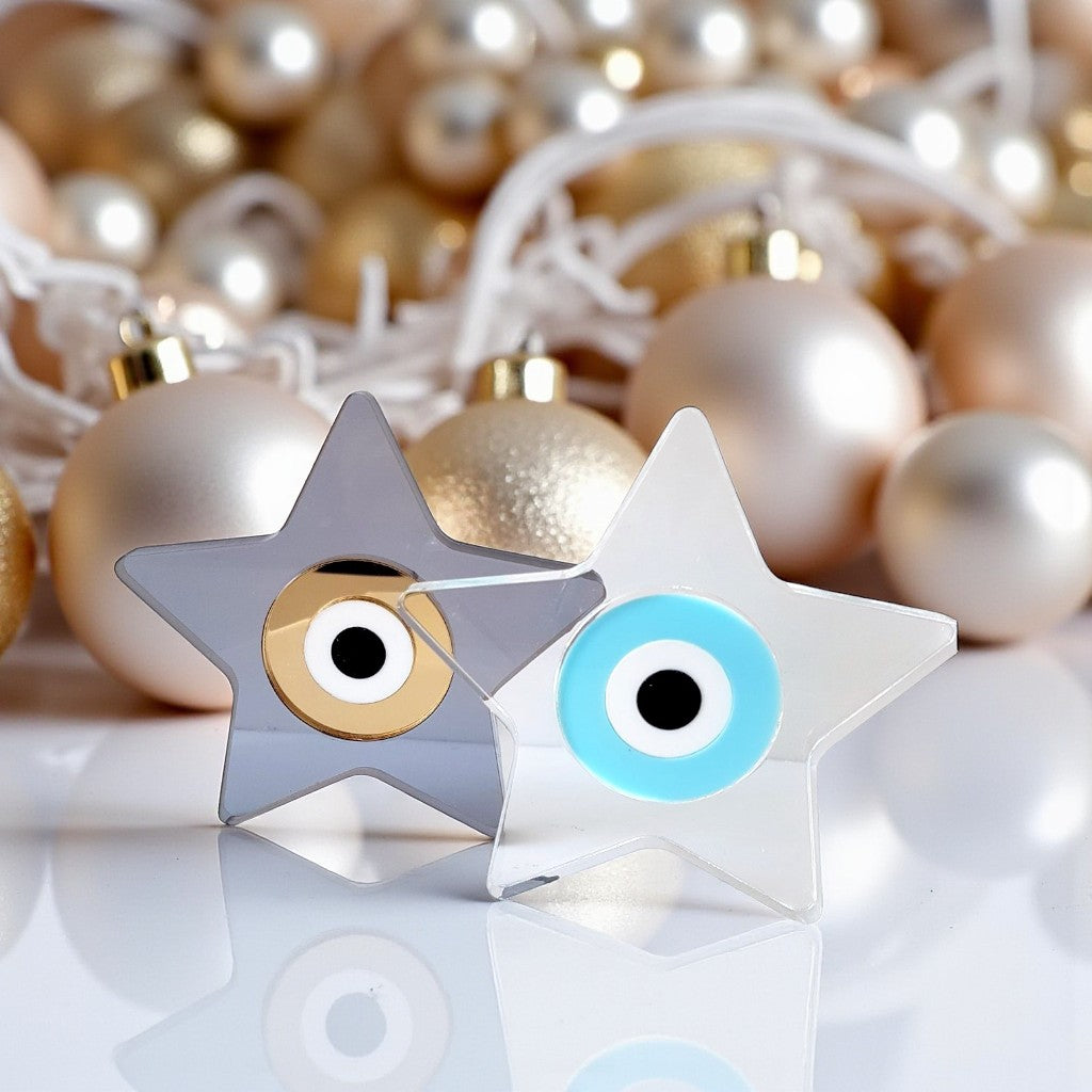Γούρι Plexiglass Αστέρι με Μάτι | Επιτραπέζιο Διακοσμητικό - So Cute by Dimi