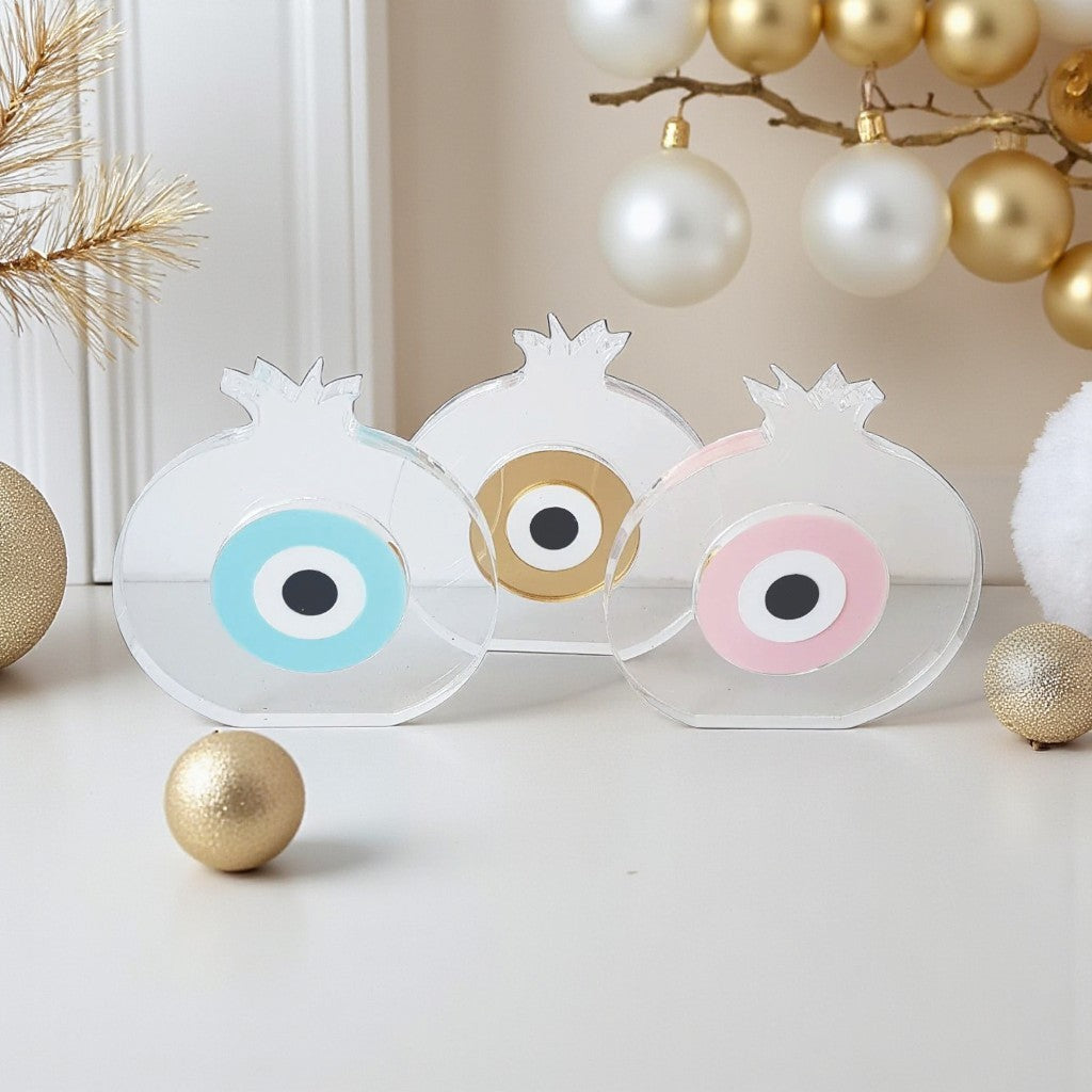 Eπιτραπέζιο Γούρι Ρόδι Plexiglass με Μάτι – Χειροποίητο Διακοσμητικό για Καλή Τύχη - So Cute by Dimi