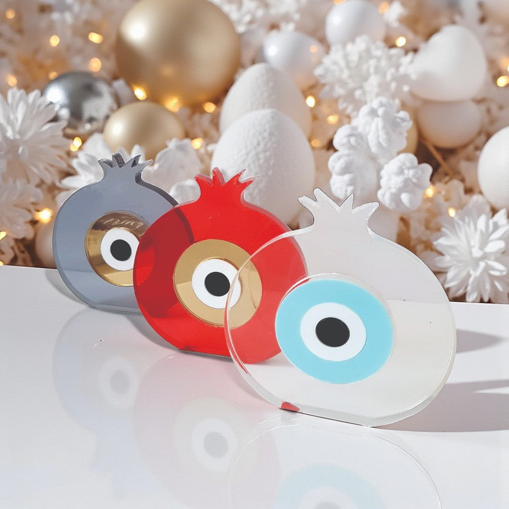 Eπιτραπέζιο Γούρι Ρόδι Plexiglass με Μάτι – Χειροποίητο Διακοσμητικό για Καλή Τύχη - So Cute by Dimi