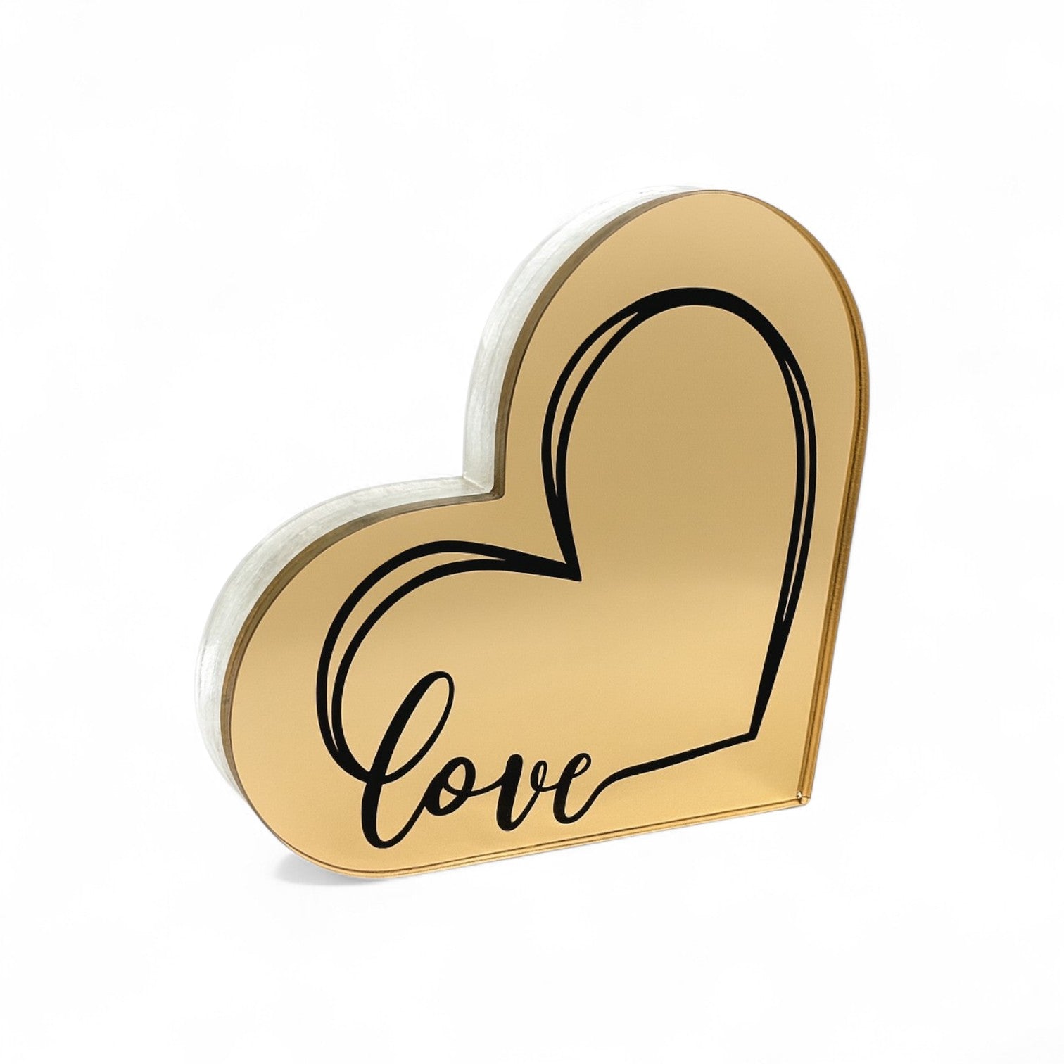 💖 Χειροποίητο Γούρι Καρδιά “Love” – Plexiglass Καθρέφτης - So Cute by Dimi