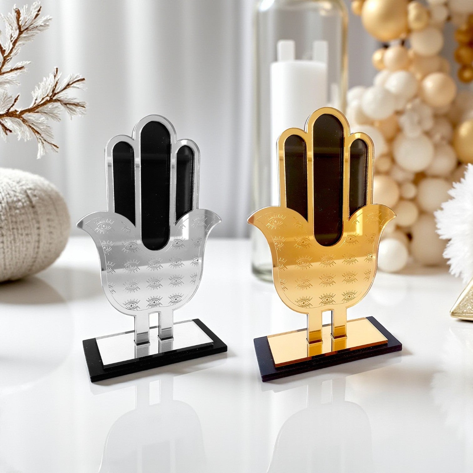 Επιτραπέζιο γούρι χεράκι με χάραξη μάτια - So Cute by Dimi