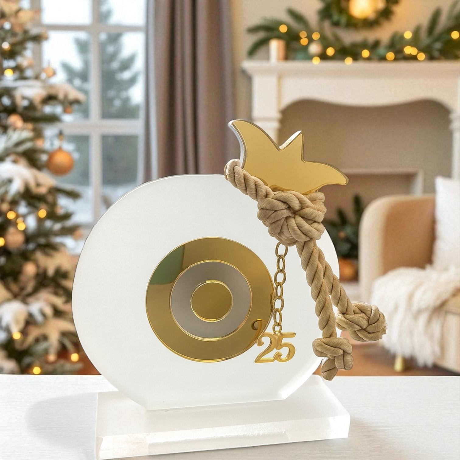 Χειροποίητο γούρι ρόδι plexiglass με μάτι και λεπτομέρειες χρυσό/ασημί – So Cute by Dimi