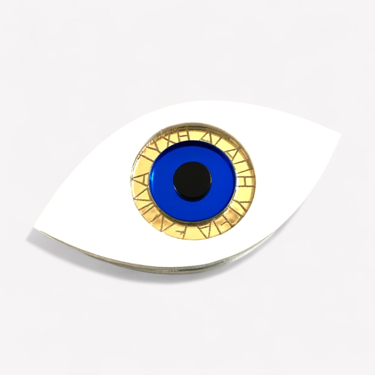 Χειροποίητο μίνι επιτραπέζιο γούρι μάτι plexiglass με χρυσή χάραξη ευχών – So Cute by Dimi