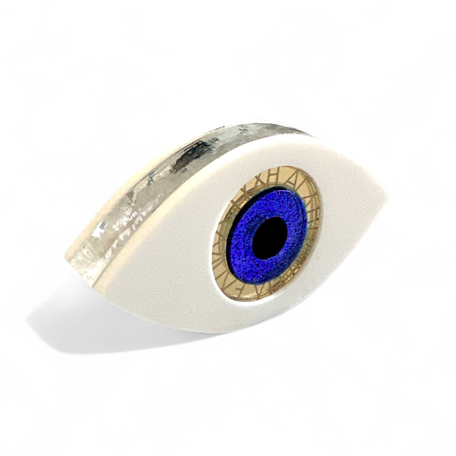 Χειροποίητο μίνι επιτραπέζιο γούρι μάτι plexiglass με χρυσή χάραξη ευχών – So Cute by Dimi