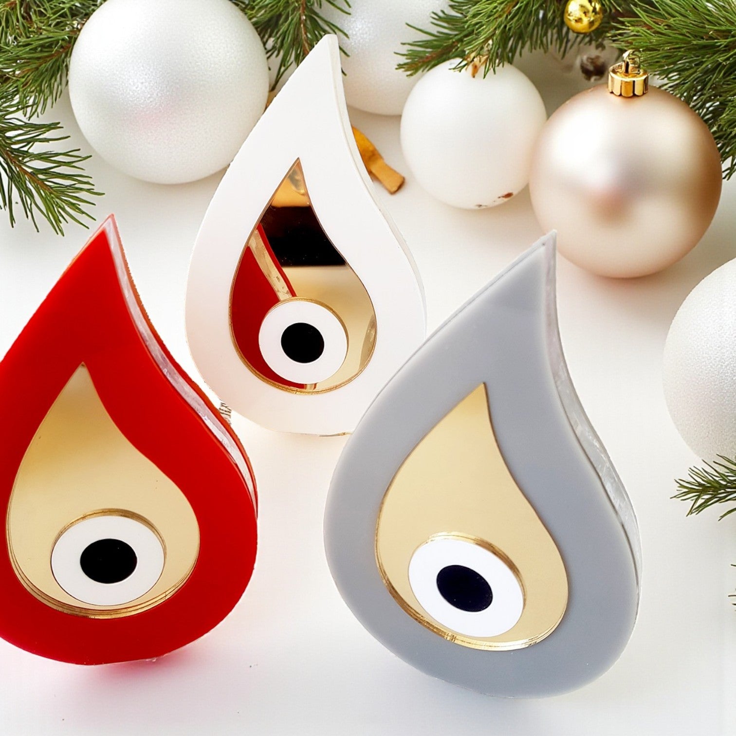 Επιτραπέζιο γούρι σταγόνα plexiglass με μάτι χρυσό καθρέφτη – So Cute by Dimi