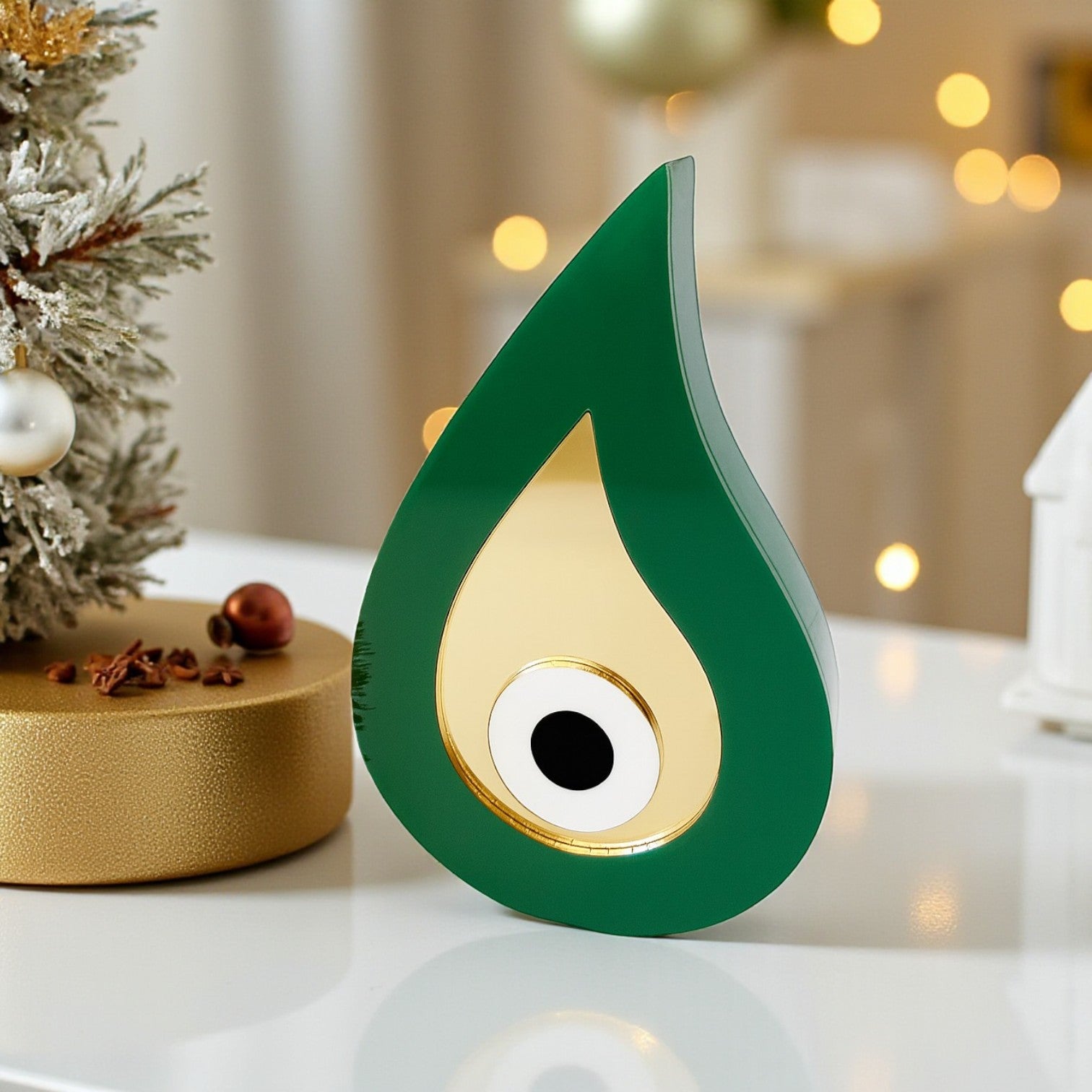 Golden Drop Eye – Επιτραπέζιο Γούρι Σταγόνα με Μάτι | Plexiglass 13×8 εκ. - So Cute by Dimi