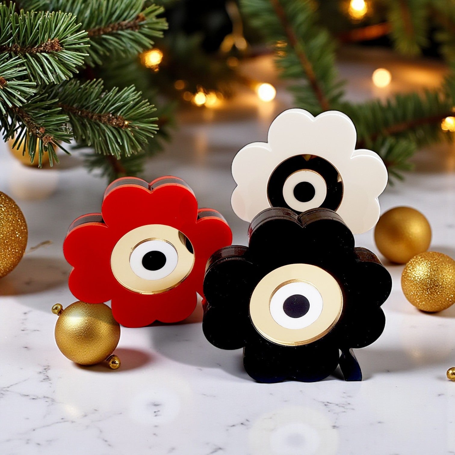 Γούρι plexiglass τετράφυλλο τριφύλλι με μάτι – So Cute by Dimi