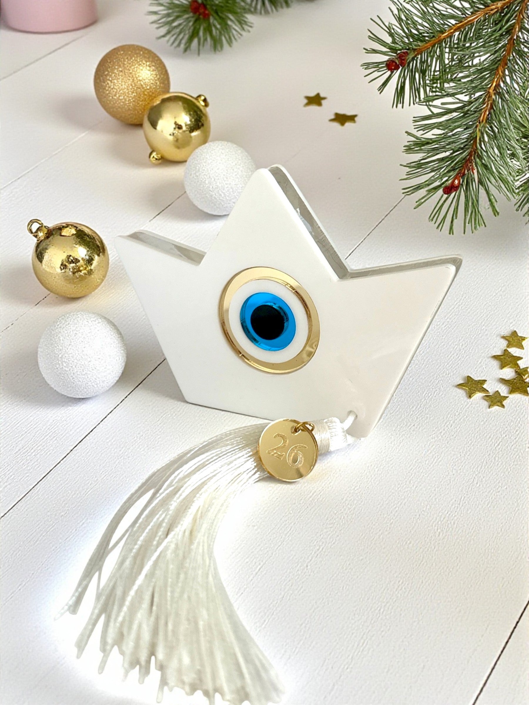 Γούρι επιτραπέζιο καραβάκι με μάτι και φούντα – So Cute by Dimi