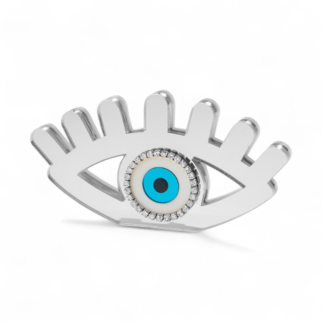 Γούρι επιτραπέζιο μάτι plexiglass καθρέφτης με βλέφαρα και στρας – So Cute by Dimi