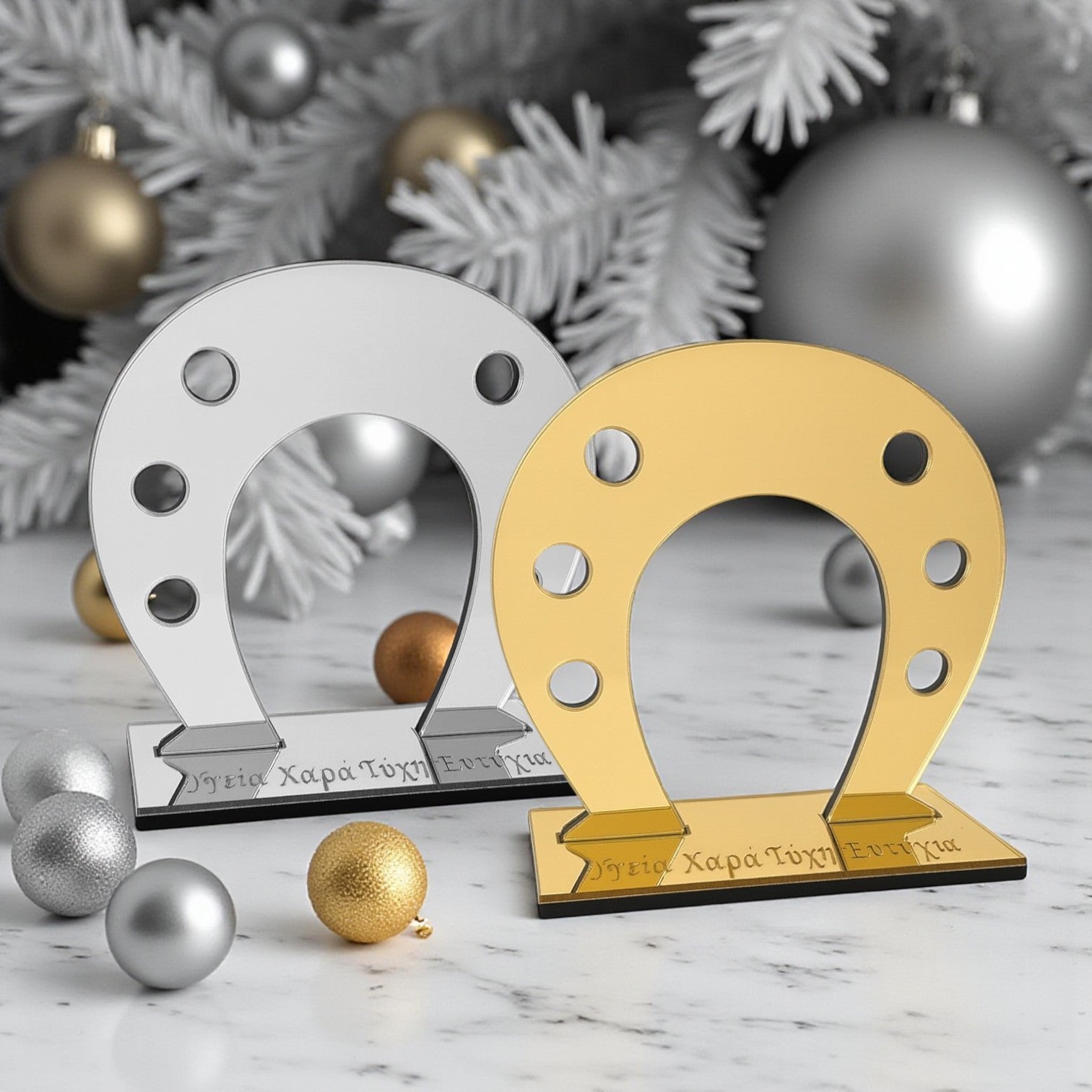 Γούρι πέταλο plexiglass καθρέφτη με βάση και χαραγμένες ευχές – Γούρια 2026 So Cute by Dimi