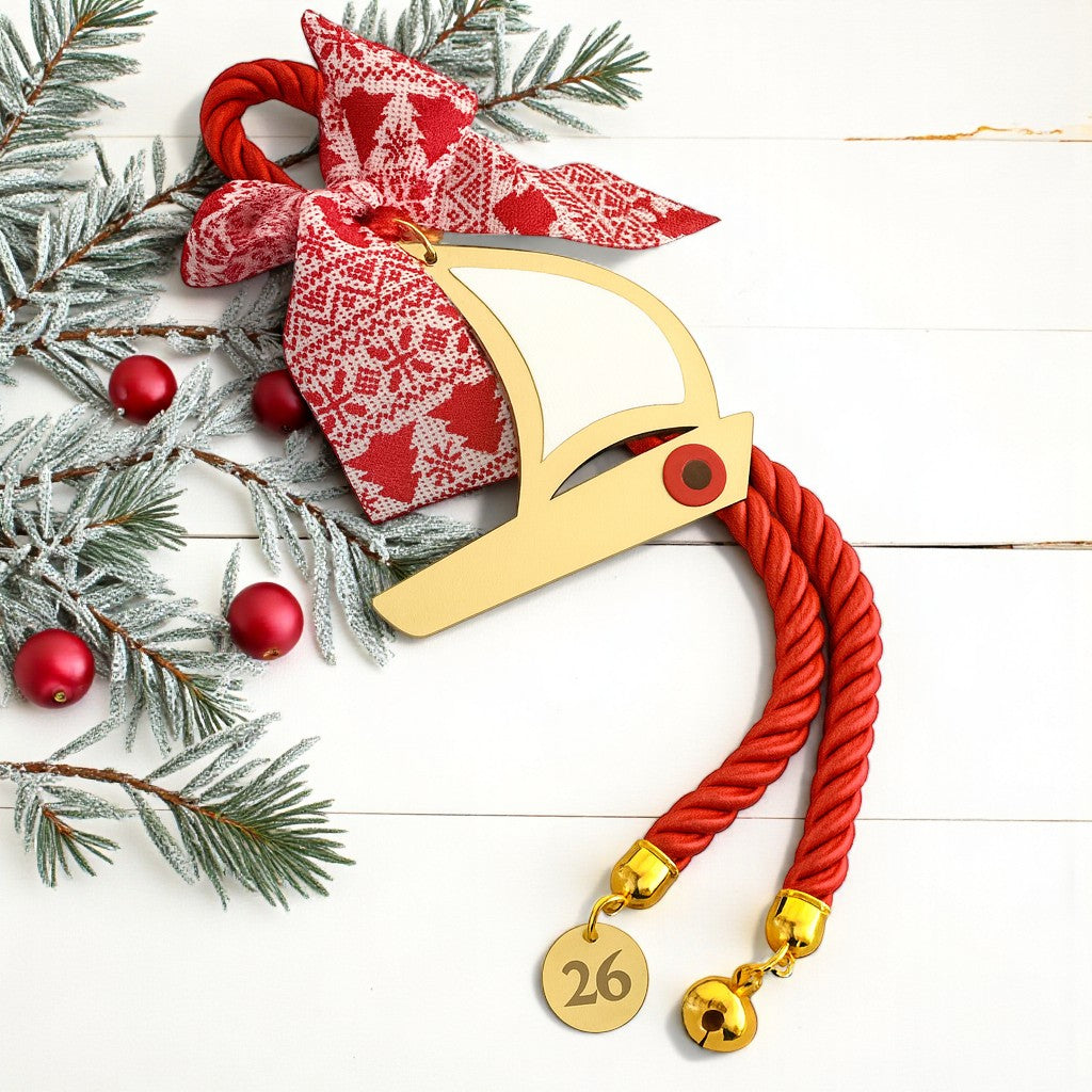 ⛵ Γούρι 2026 Καραβάκι με Μάτι – Κρεμαστό Plexiglass Χρυσό Καθρέφτη - So Cute by Dimi