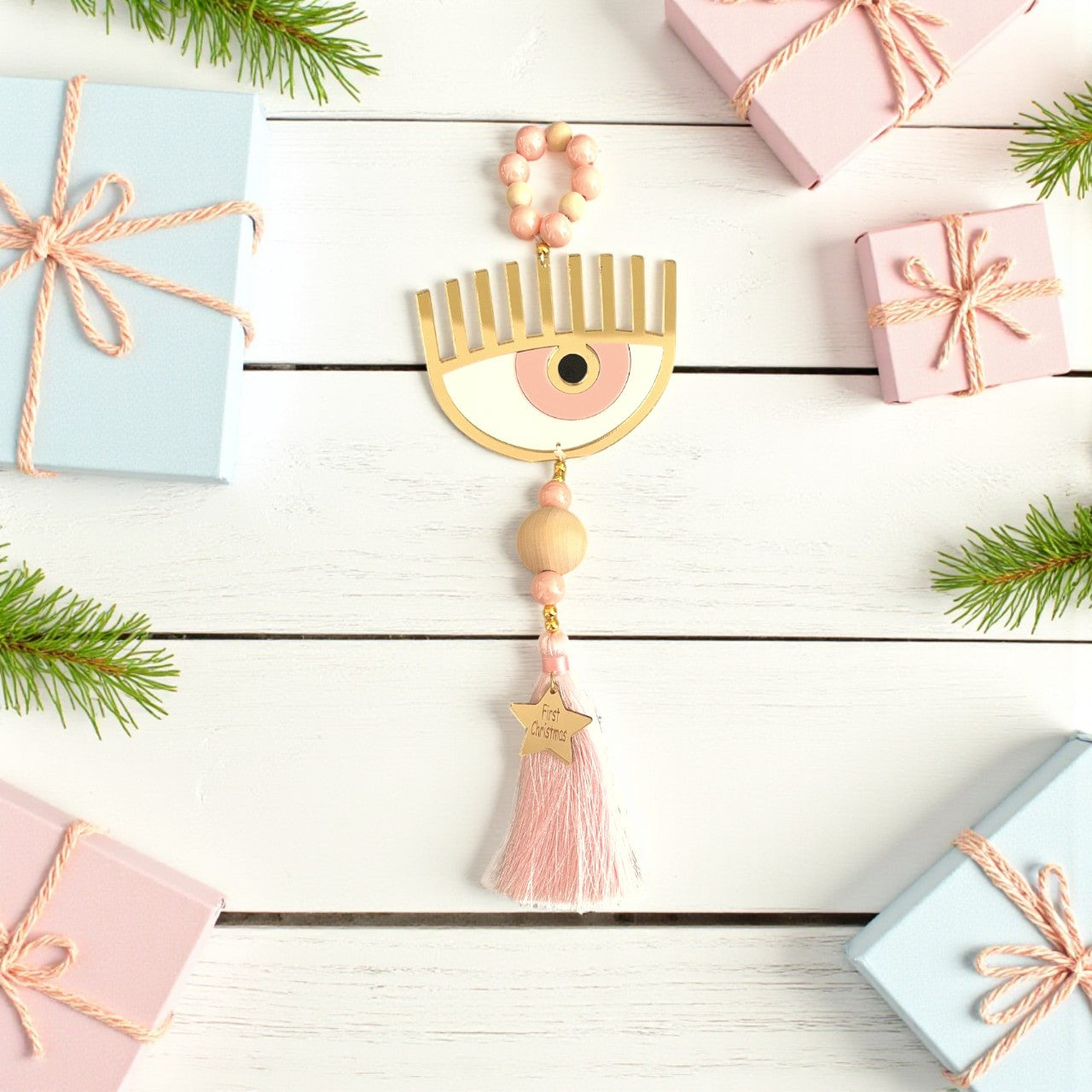 Γούρι First Christmas – Μάτι με Φούντα & Αστεράκι - So Cute by Dimi