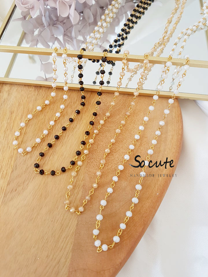 Basic κολιέ με αλυσίδα ροζάριο 80 εκατοστά - So Cute by Dimi