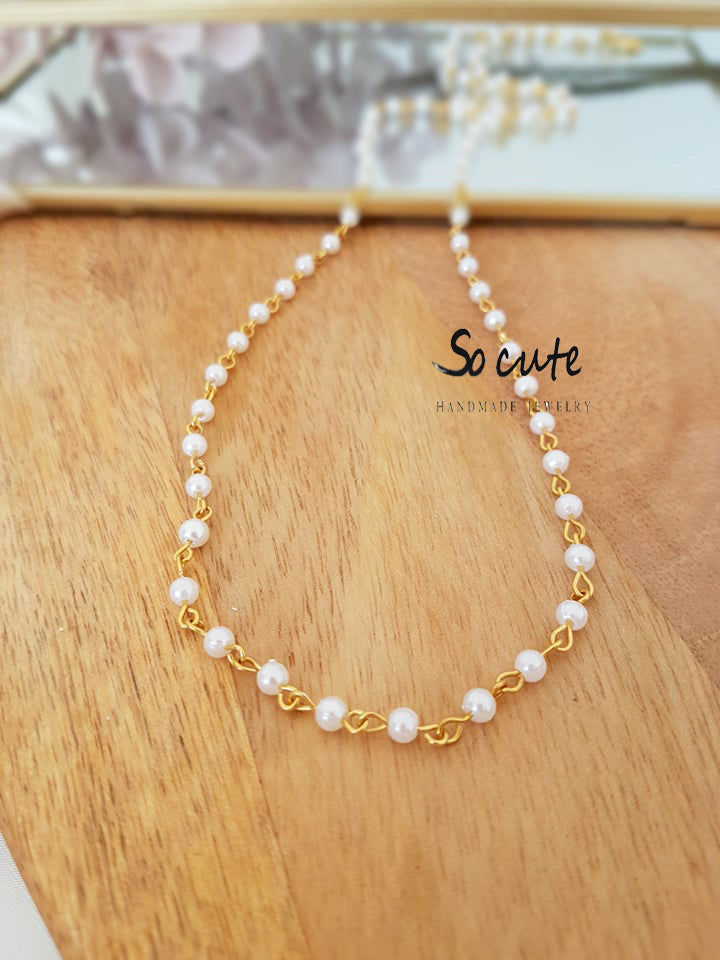 Basic κολιέ με αλυσίδα ροζάριο 80 εκατοστά - So Cute by Dimi