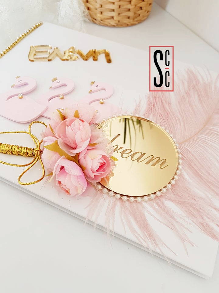 Βιβλίο ευχών Κύκνοι, με όνομα - So Cute by Dimi