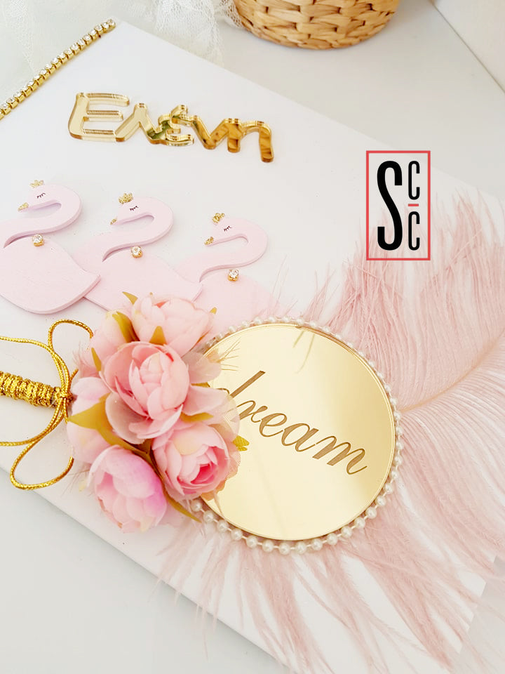 Βιβλίο ευχών Κύκνοι, με όνομα - So Cute by Dimi