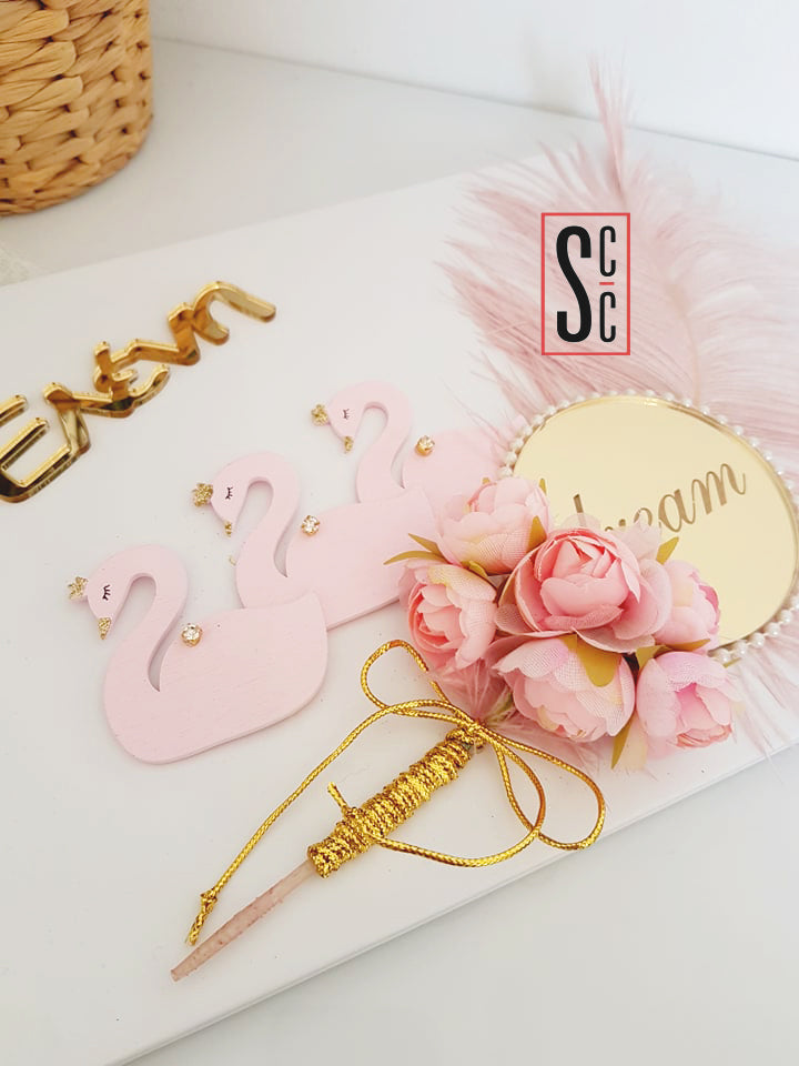 Βιβλίο ευχών Κύκνοι, με όνομα - So Cute by Dimi