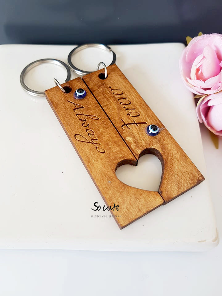 Διπλό μπρελόκ καρδιά - socutebydimi