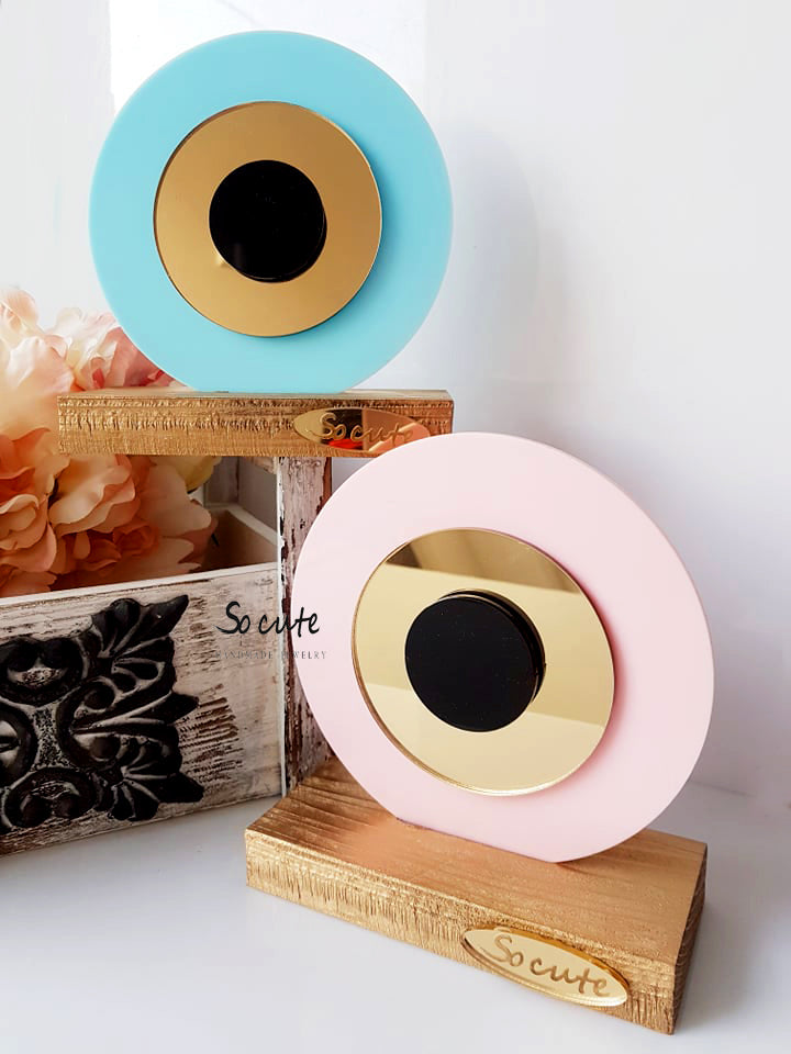 Γούρι πλεξιγκλάς στρογγυλό μάτι σε βάση - So Cute by Dimi