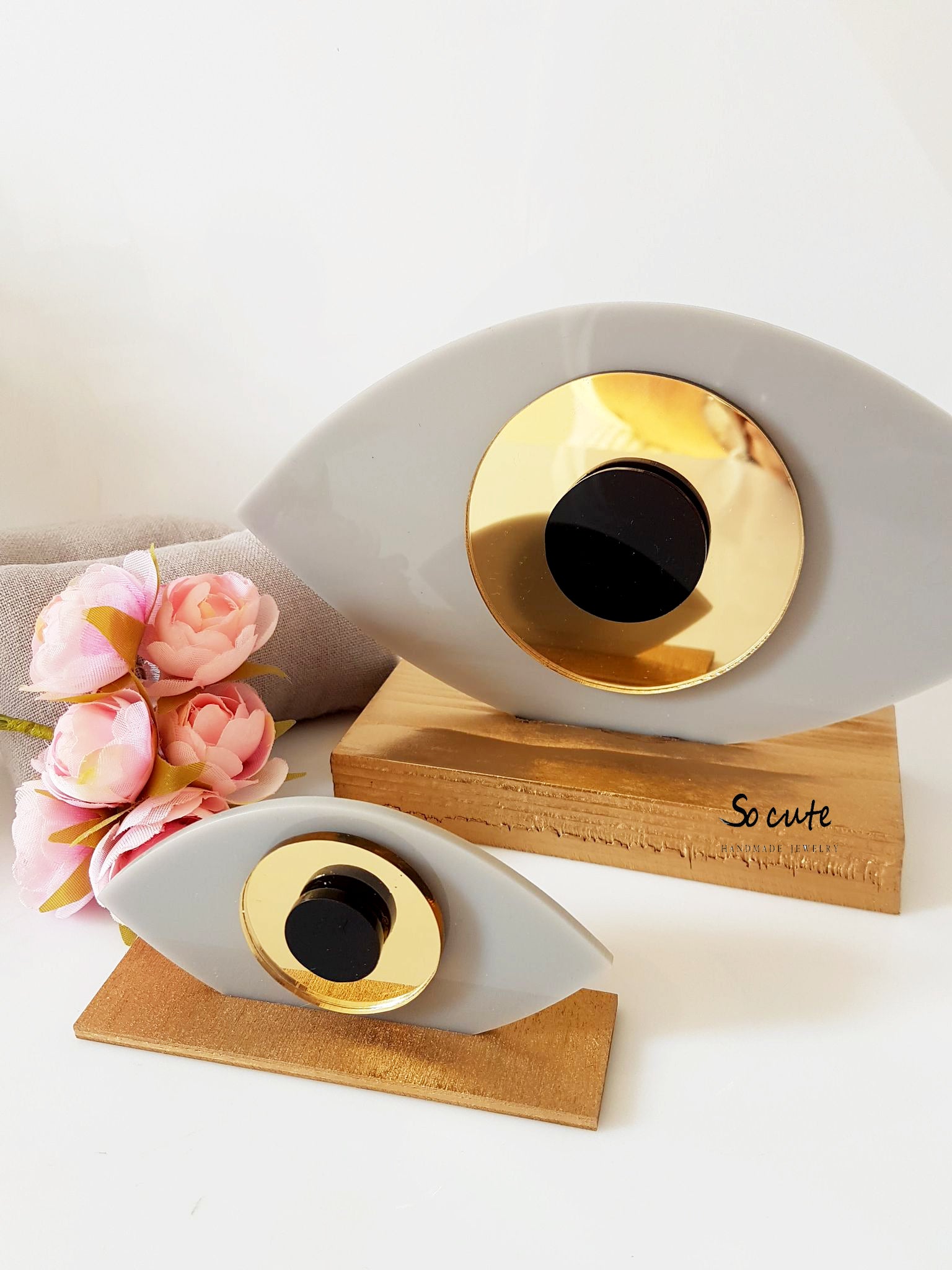 Γούρι οβάλ μάτι σε βάση - So Cute by Dimi