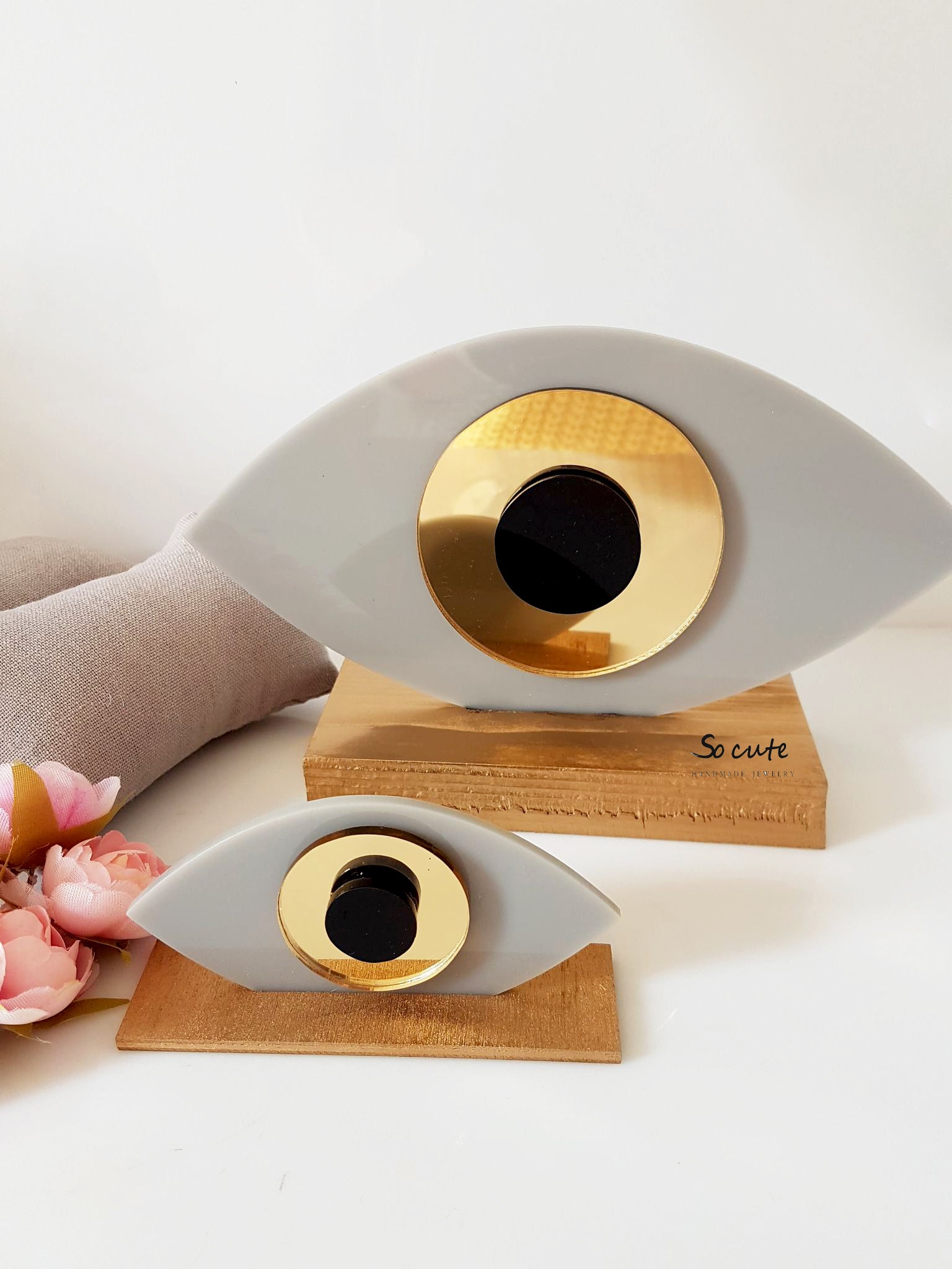 Γούρι οβάλ μάτι σε βάση - So Cute by Dimi
