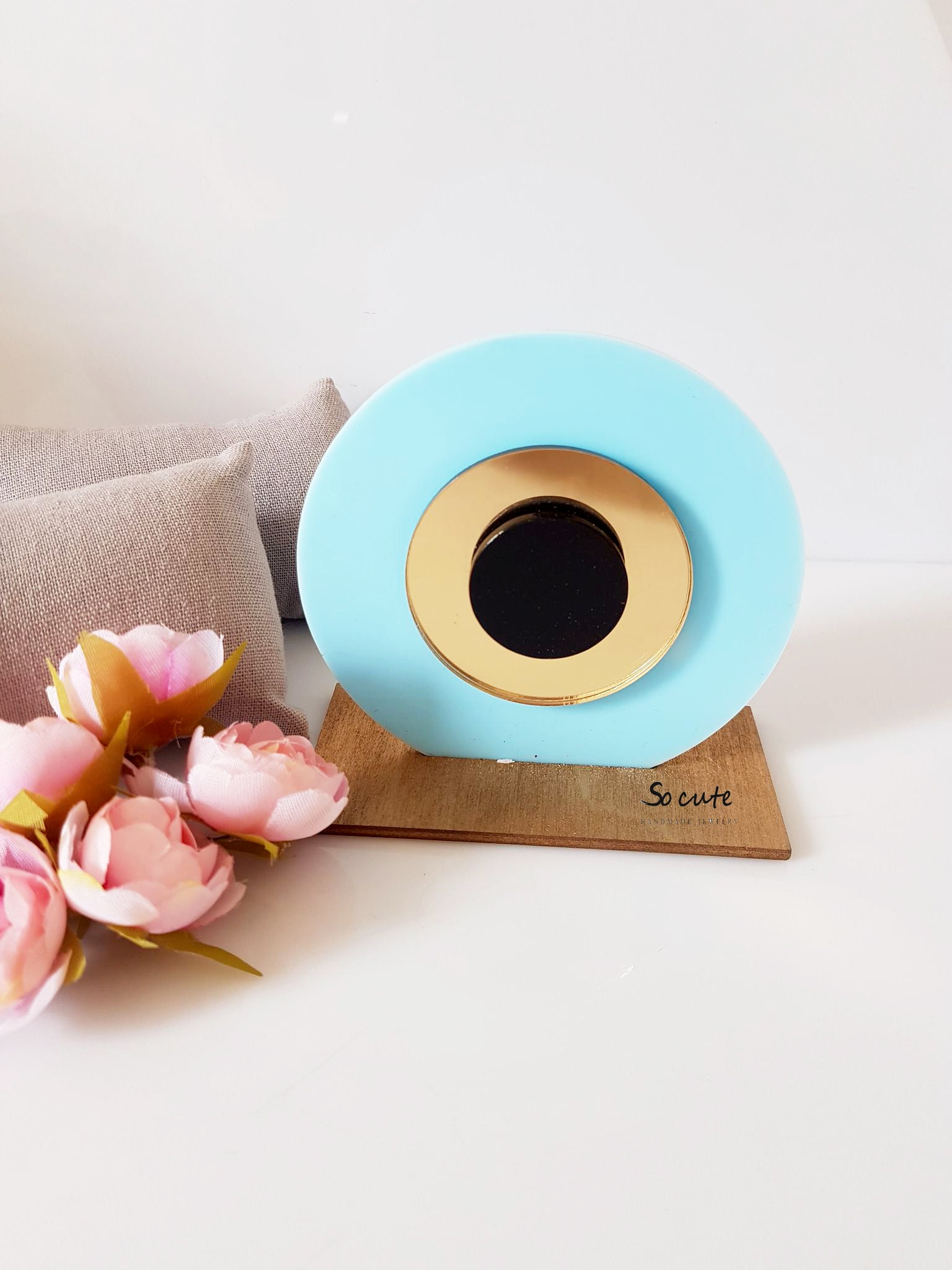 Γούρι πλεξιγκλάς μεσαίο στρογγυλό μάτι σε βάση - So Cute by Dimi