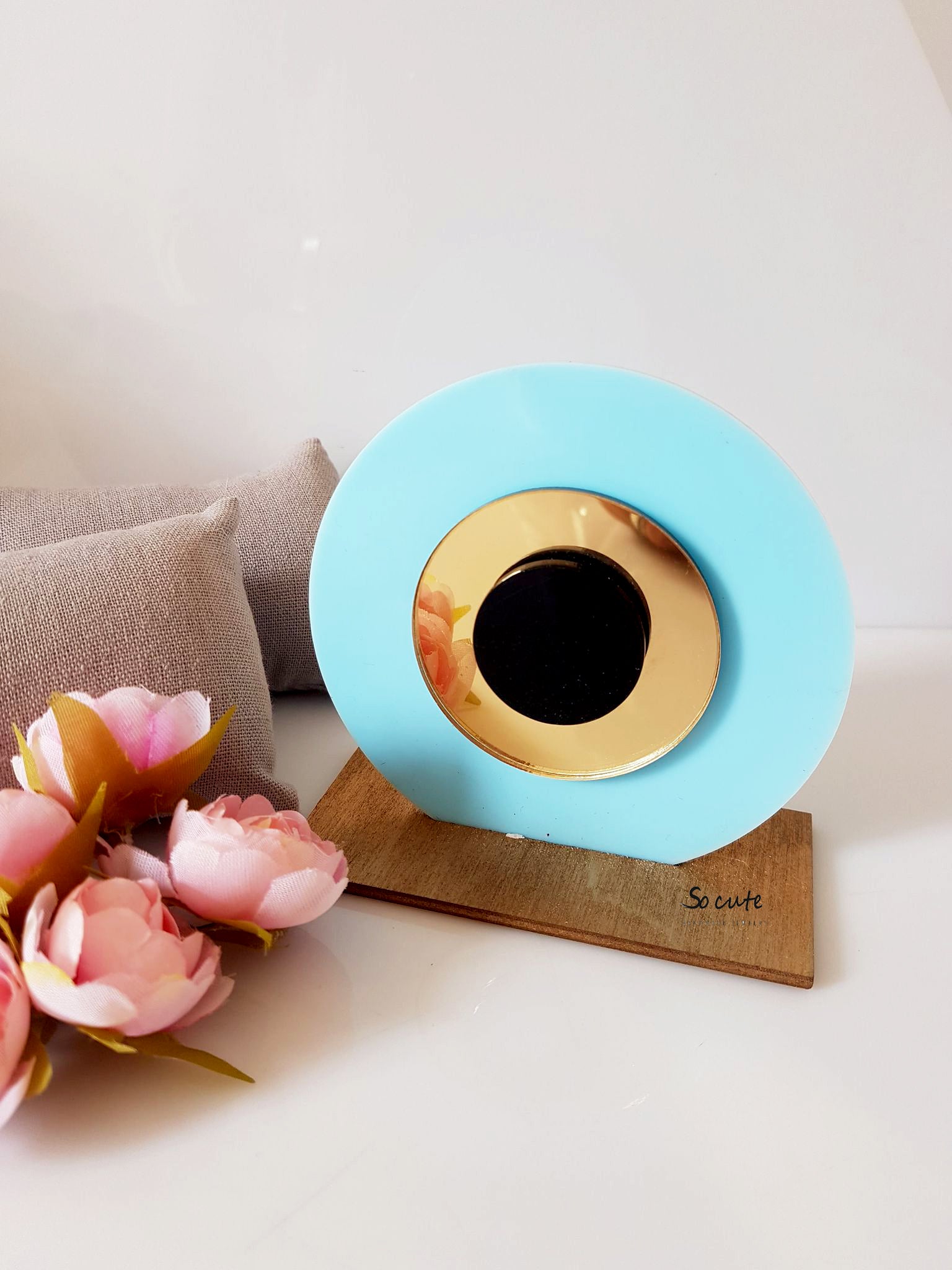 Γούρι πλεξιγκλάς μεσαίο στρογγυλό μάτι σε βάση - So Cute by Dimi