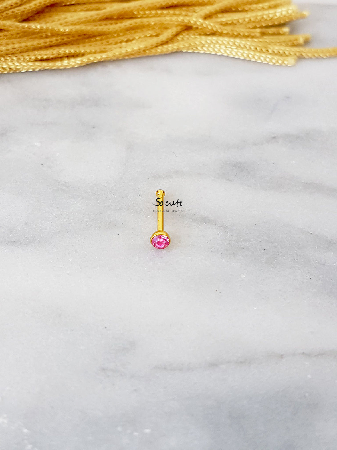 Σκουλαρίκι μύτης με χρωματιστό κρύσταλλο - So Cute by Dimi