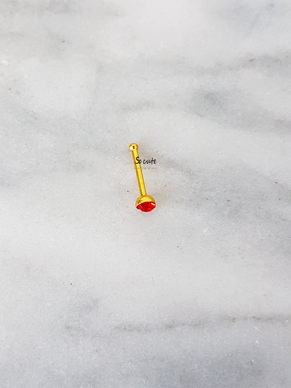 Σκουλαρίκι μύτης με χρωματιστό κρύσταλλο - So Cute by Dimi