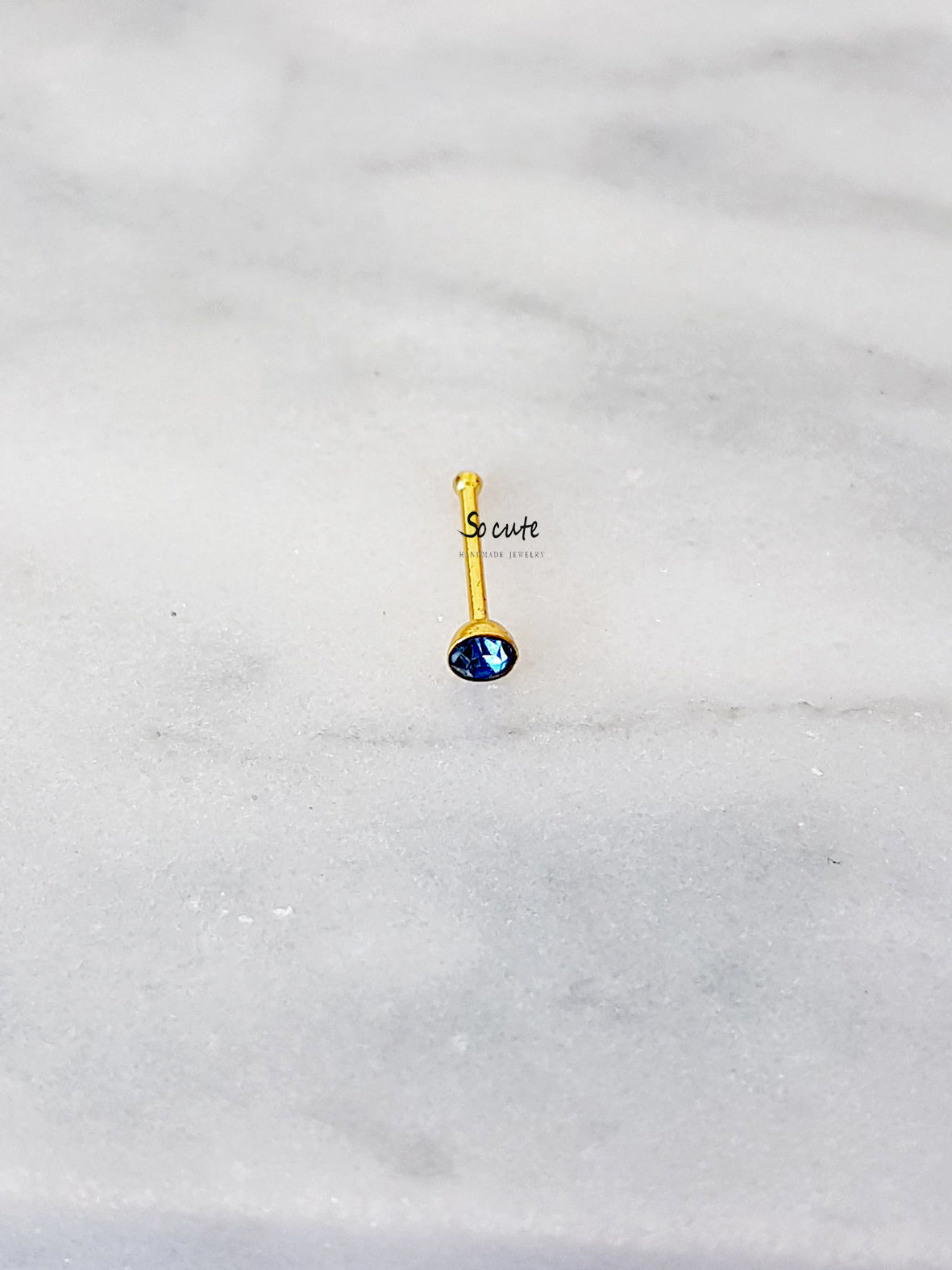 Σκουλαρίκι μύτης με χρωματιστό κρύσταλλο - So Cute by Dimi