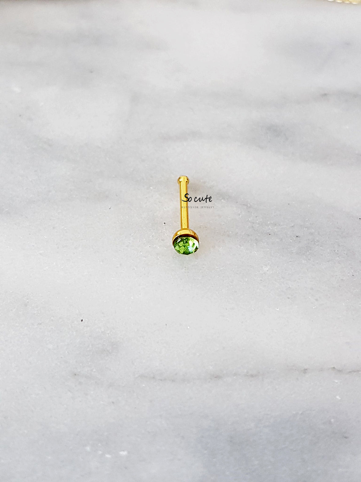 Σκουλαρίκι μύτης με χρωματιστό κρύσταλλο - So Cute by Dimi