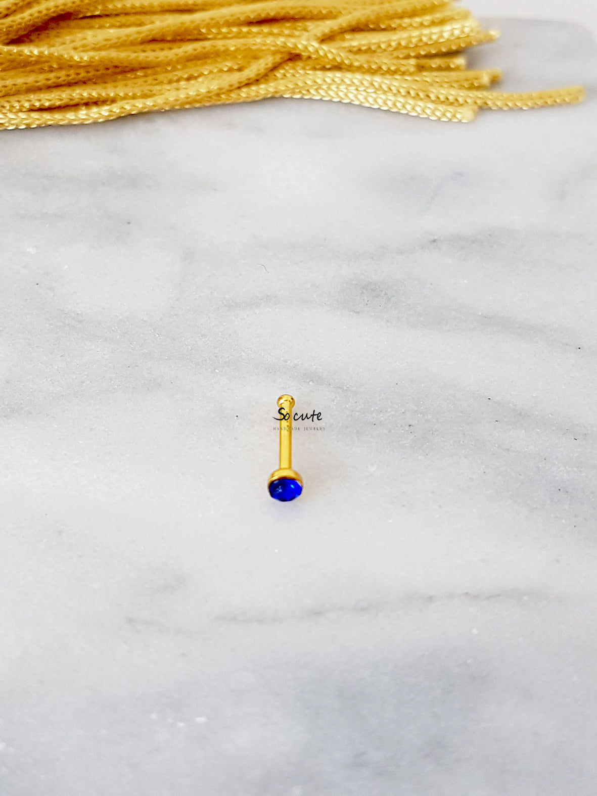 Σκουλαρίκι μύτης με χρωματιστό κρύσταλλο - So Cute by Dimi