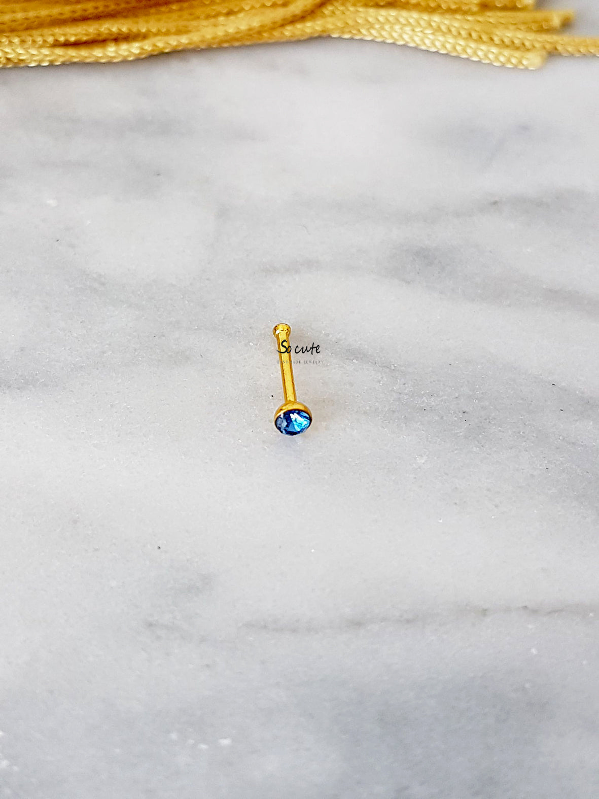 Σκουλαρίκι μύτης με χρωματιστό κρύσταλλο - So Cute by Dimi