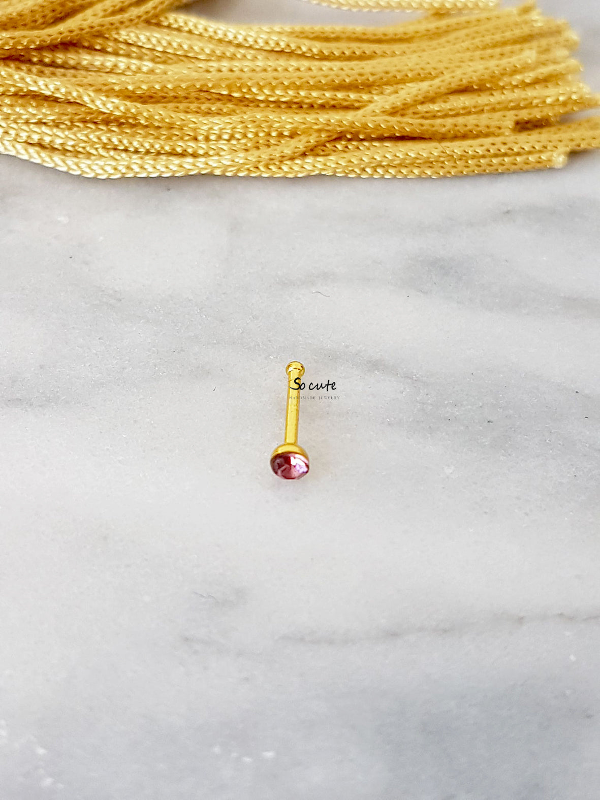 Σκουλαρίκι μύτης με χρωματιστό κρύσταλλο - So Cute by Dimi