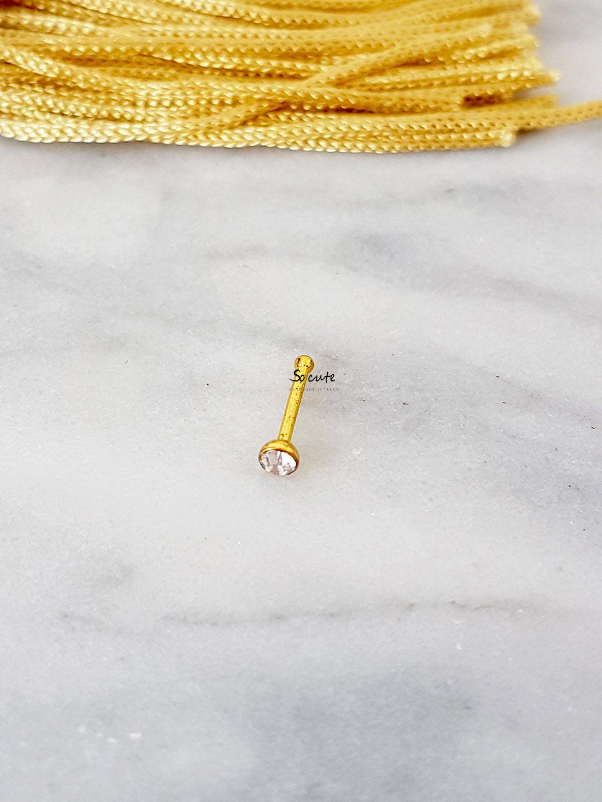 Σκουλαρίκι μύτης με χρωματιστό κρύσταλλο - So Cute by Dimi