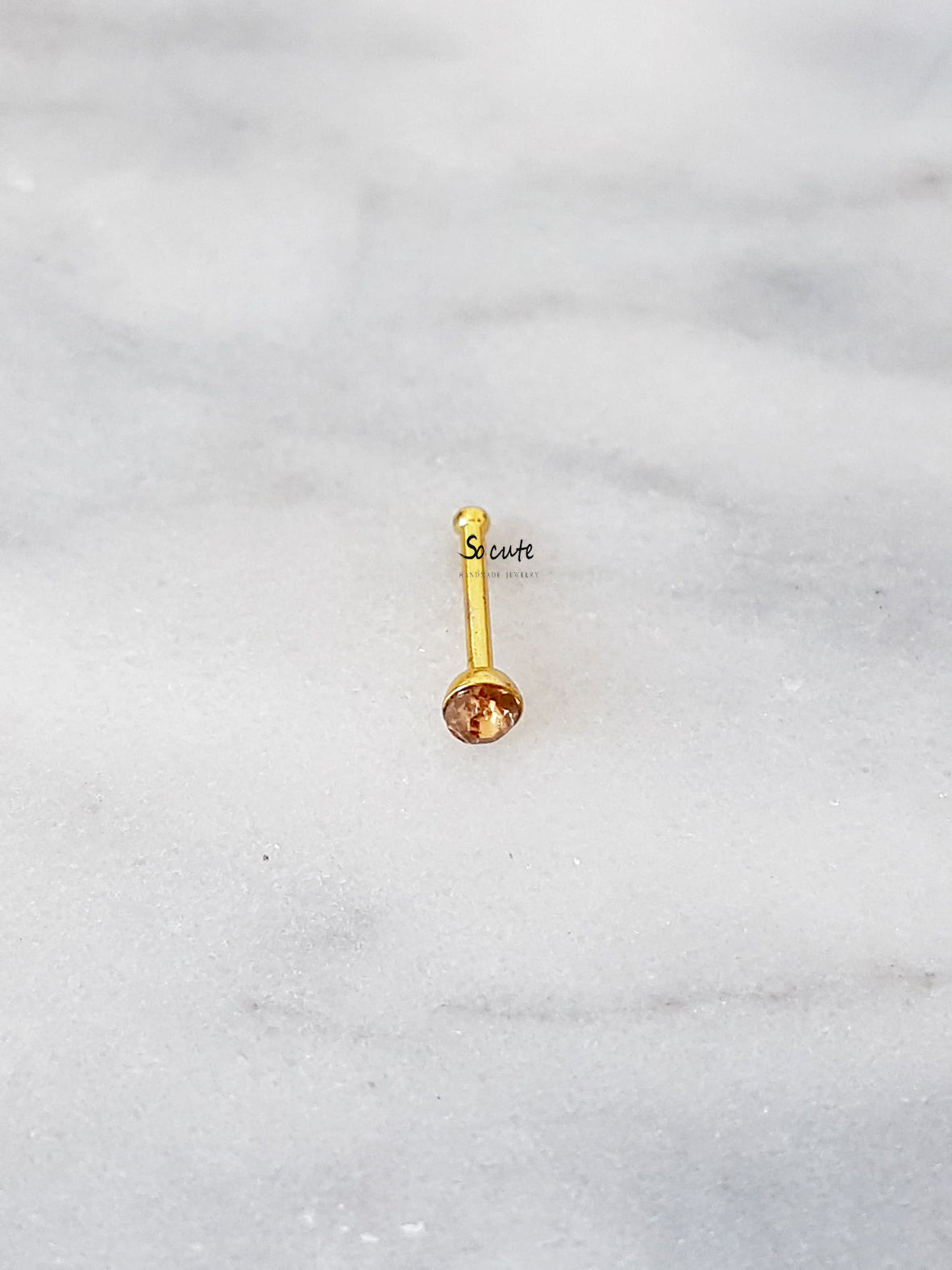 Σκουλαρίκι μύτης με χρωματιστό κρύσταλλο - So Cute by Dimi