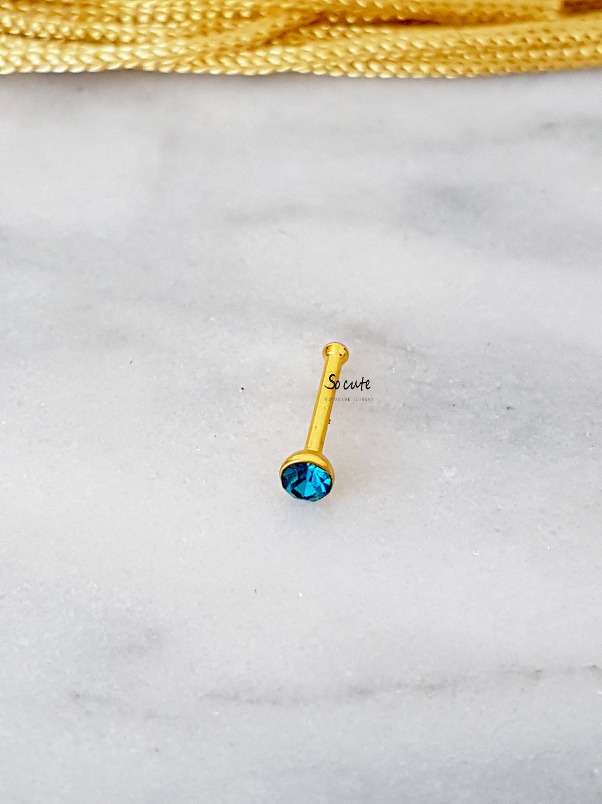 Σκουλαρίκι μύτης με χρωματιστό κρύσταλλο - So Cute by Dimi