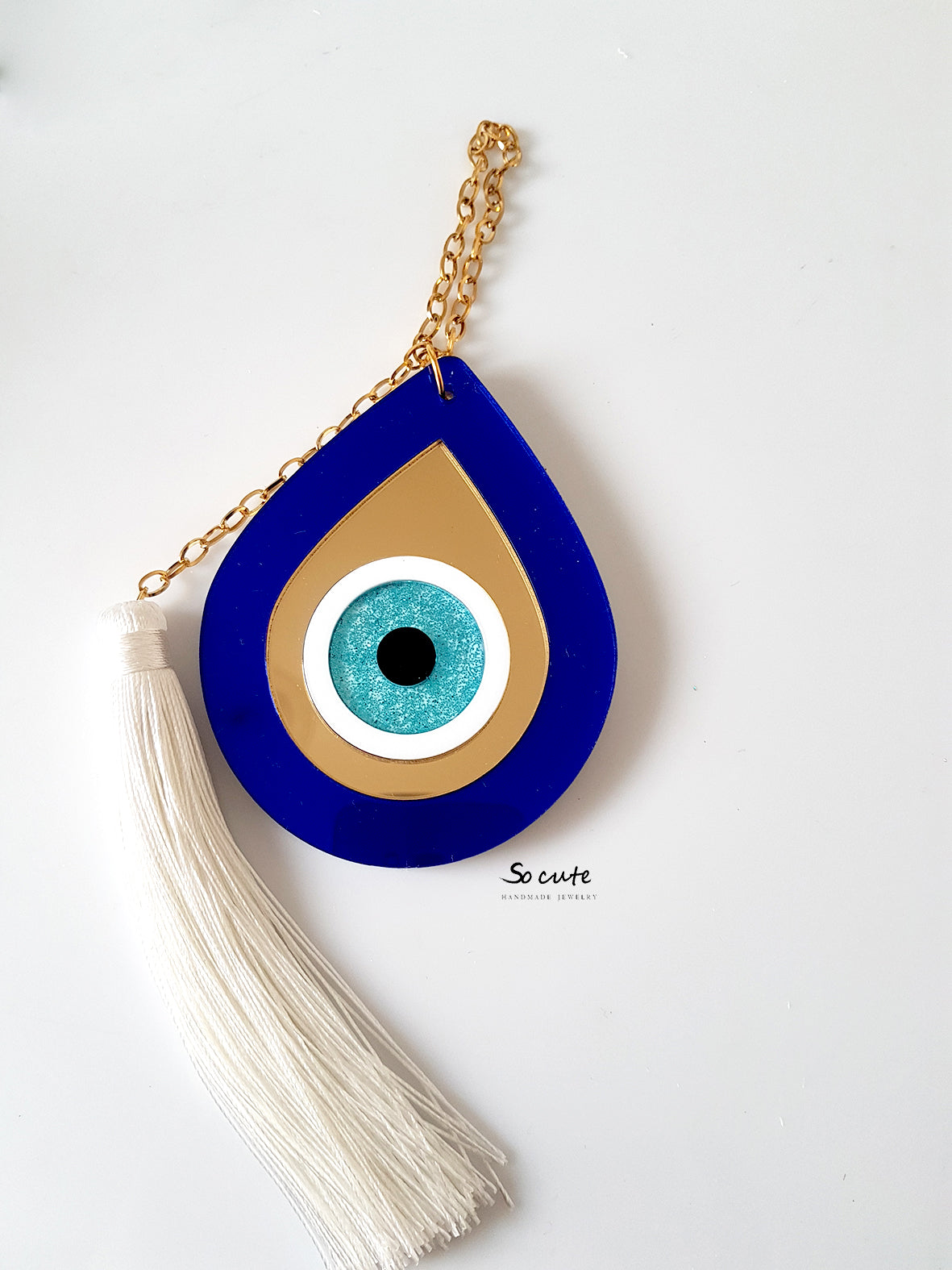 Κρεμαστό γούρι μάτι σταγόνα κοβάλτιο - So Cute by Dimi