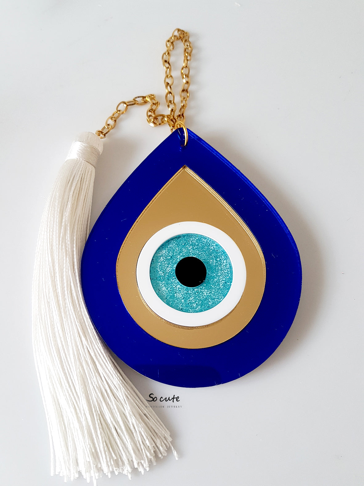 Κρεμαστό γούρι μάτι σταγόνα κοβάλτιο - So Cute by Dimi