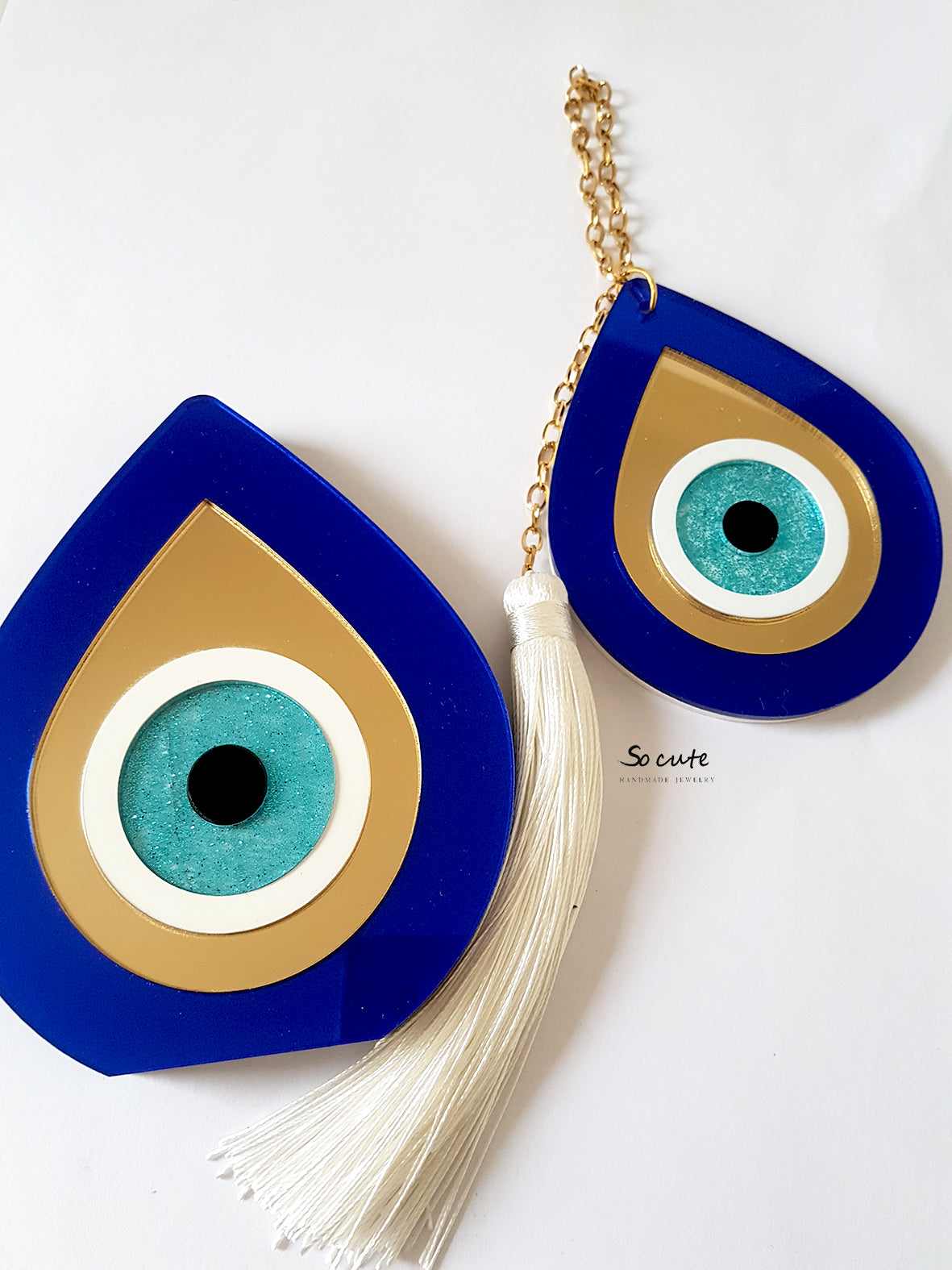 Κρεμαστό γούρι μάτι σταγόνα κοβάλτιο - So Cute by Dimi