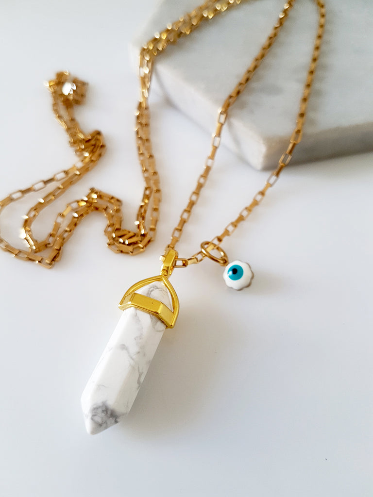 Long Semi-Precious Bullet Necklace - So Cute by Dimi