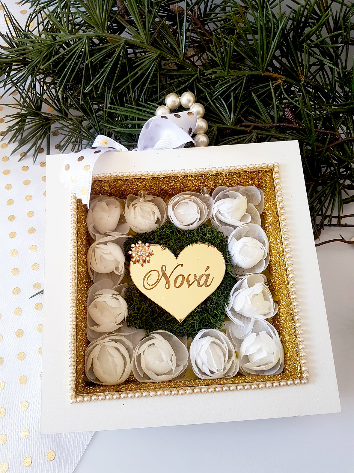 Ξύλινο καδράκι Νονά - So Cute by Dimi