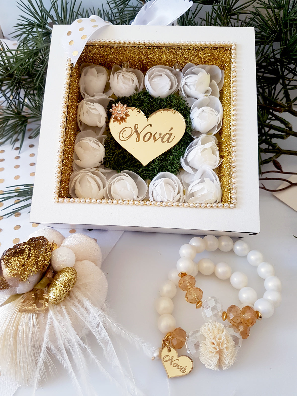 Ξύλινο καδράκι Νονά - So Cute by Dimi