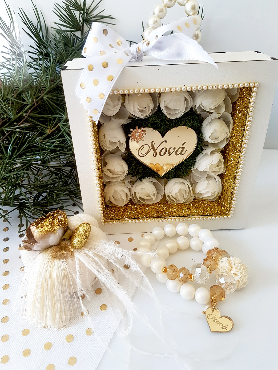 Ξύλινο καδράκι Νονά - So Cute by Dimi