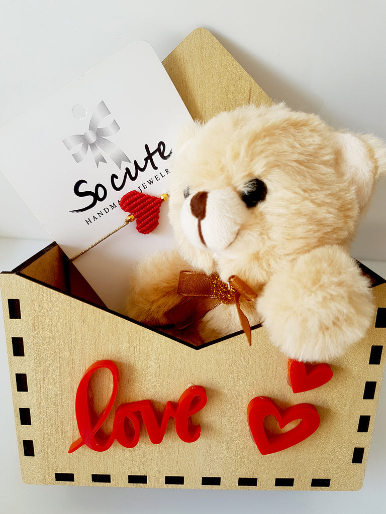Σετ δώρου Αρκουδάκι με βραχιόλι καρδιά - So Cute by Dimi