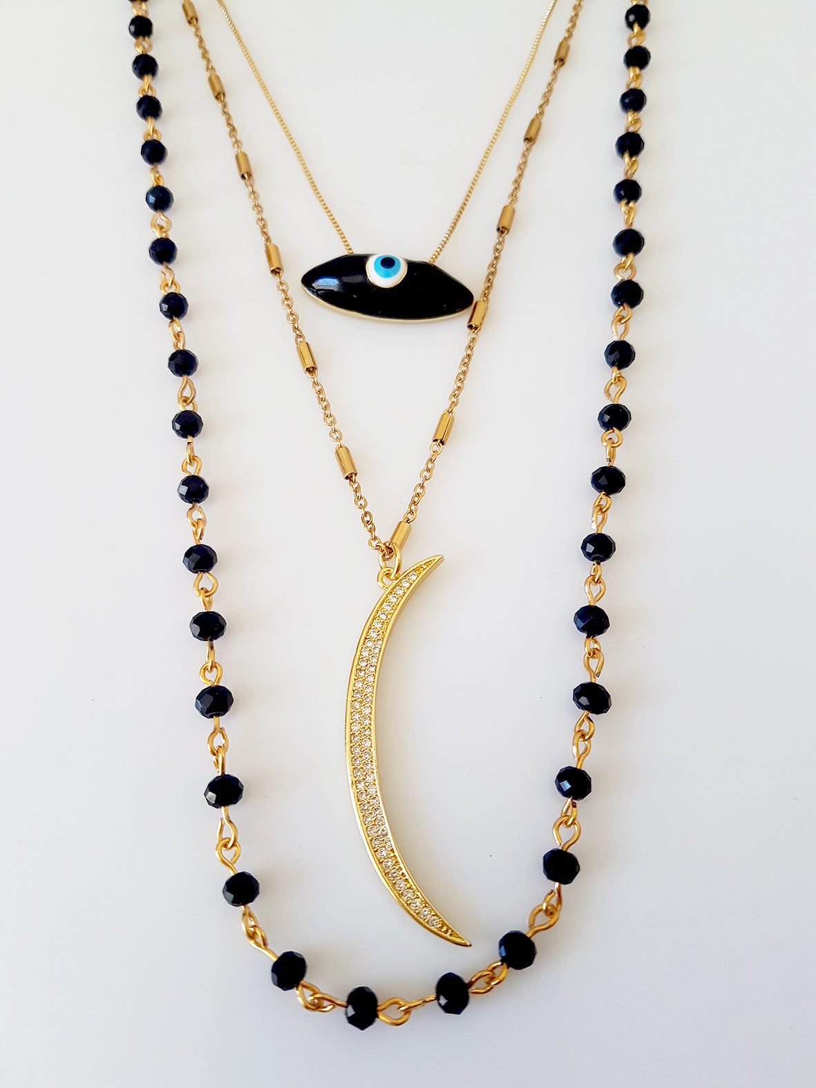 Κολιέ Αλυσίδα ροζάριο με κρύσταλλα 60 εκατοστά - So Cute by Dimi