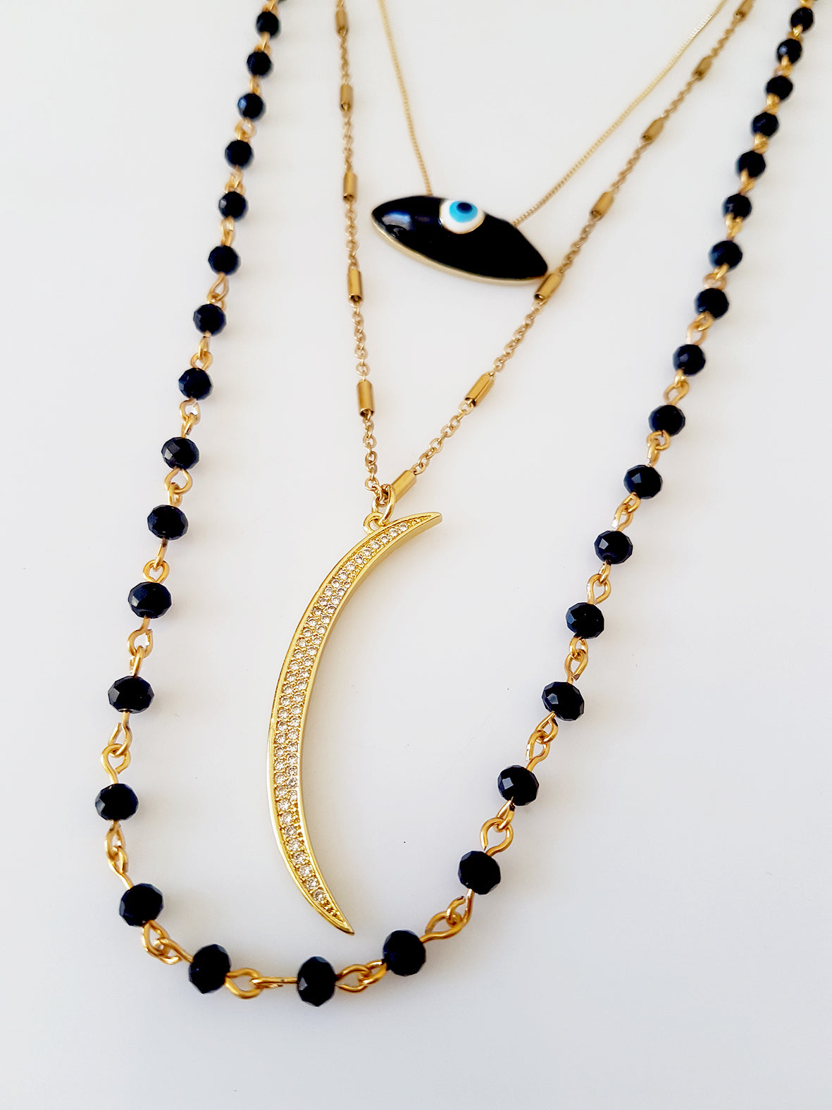 Κολιέ Αλυσίδα ροζάριο με κρύσταλλα 60 εκατοστά - So Cute by Dimi