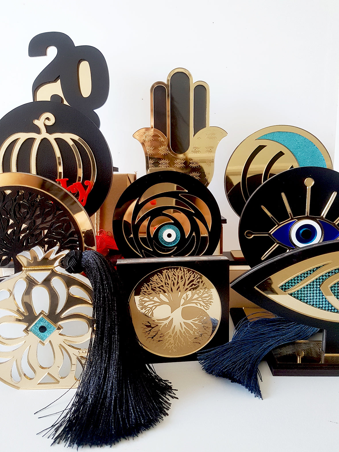 Επιτραπέζιο γούρι χεράκι με χάραξη μάτια - So Cute by Dimi