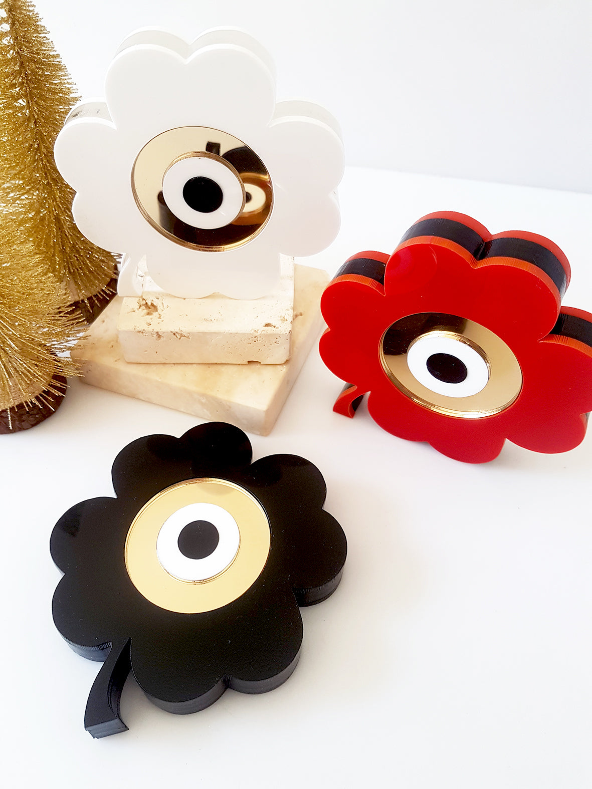 Γούρι plexiglass τετράφυλλο τριφύλλι με μάτι – So Cute by Dimi